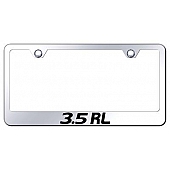 Automotive Gold License Plate Frame - Silver Stainless Steel - LF35REC