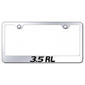 Automotive Gold License Plate Frame - Silver Stainless Steel - LF35REC