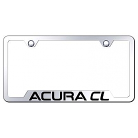 Automotive Gold License Plate Frame - Silver Stainless Steel - GFACLEC