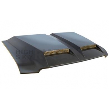 Harwood Fiberglass Hood - Ram Air Gelcoat Fiberglass Black - B55250