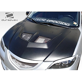 Extreme Dimensions Hood - Primered Fiberglass Black - 104158