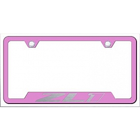 Automotive Gold License Plate Frame - Pink Stainless Steel - GFZL1EP