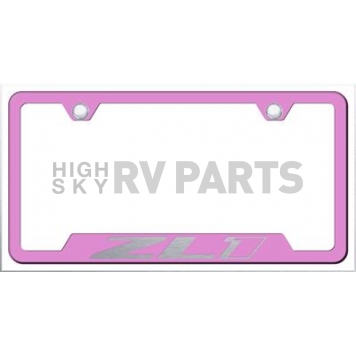 Automotive Gold License Plate Frame - Pink Stainless Steel - GFZL1EP