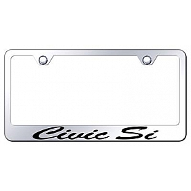 Automotive Gold License Plate Frame - Silver Stainless Steel - LFSCSIEC