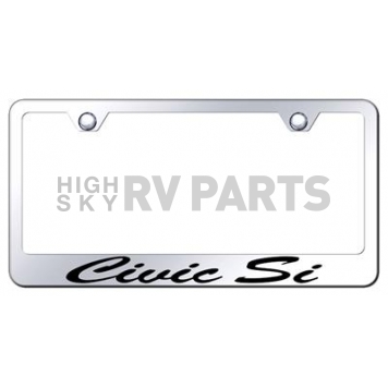 Automotive Gold License Plate Frame - Silver Stainless Steel - LFSCSIEC