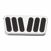 Lokar Performance Brake Pedal Pad - Aluminum With Rubber Insert Silver With Black Insert - BAG6086