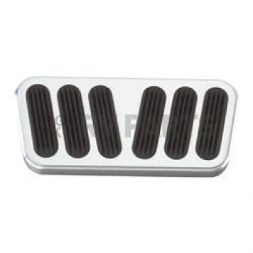 Lokar Performance Brake Pedal Pad - Aluminum With Rubber Insert Silver With Black Insert - BAG6086
