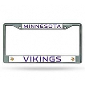 POWERDECAL License Plate Frame - Minnesota Vikings Logo Zinc - FCIN3104