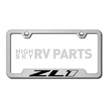 Automotive Gold License Plate Frame - Silver Stainless Steel - GFZL1ES