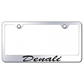 Automotive Gold License Plate Frame - Silver Stainless Steel - LFSDENEC