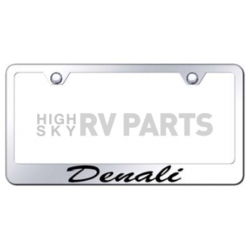 Automotive Gold License Plate Frame - Silver Stainless Steel - LFSDENEC
