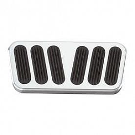 Lokar Performance Brake Pedal Pad - Aluminum With Rubber Insert Silver With Black Insert - BAG6087