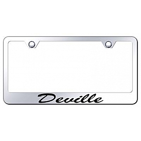 Automotive Gold License Plate Frame - Silver Stainless Steel - LFSDEVEC