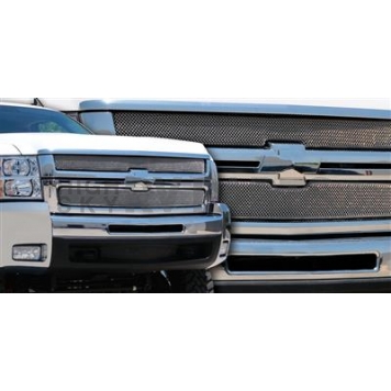 T-Rex Truck Products Grille Insert - Mesh Rectangular Triple Chrome Plated Stainless Steel - 44112