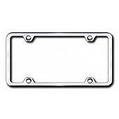 Automotive Gold License Plate Frame - Silver Stainless Steel - LF451C