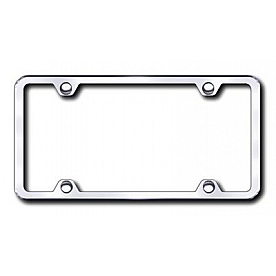 Automotive Gold License Plate Frame - Silver Stainless Steel - LF451C