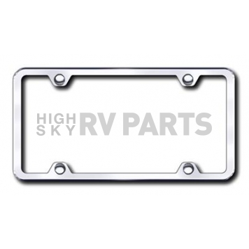 Automotive Gold License Plate Frame - Silver Stainless Steel - LF451C