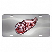 Fan Mat License Plate - NHL - Detroit Red Wings Logo Stainless Steel - 24538