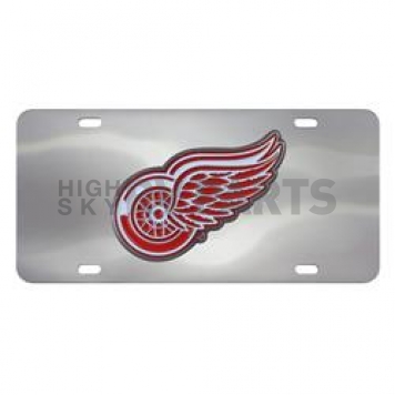 Fan Mat License Plate - NHL - Detroit Red Wings Logo Stainless Steel - 24538