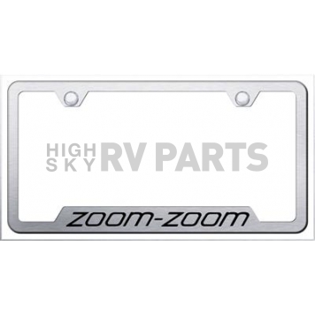 Automotive Gold License Plate Frame - Silver Stainless Steel - GFZOOES