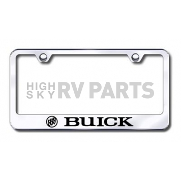 Automotive Gold License Plate Frame - Silver Stainless Steel - LFBUIEC