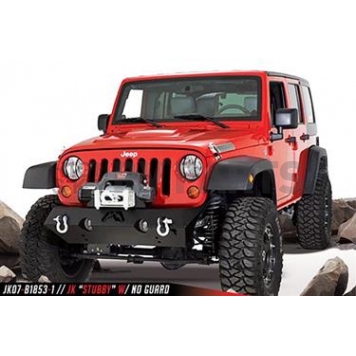 Fab Fours Hardcore Stubby Winch Bumper 1-Piece Design Steel Natural - JK07B1853B