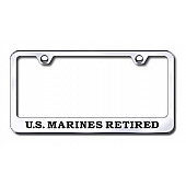 Automotive Gold License Plate Frame - Silver Stainless Steel - LFUSMCREC