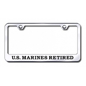 Automotive Gold License Plate Frame - Silver Stainless Steel - LFUSMCREC
