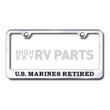 Automotive Gold License Plate Frame - Silver Stainless Steel - LFUSMCREC