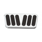 Lokar Performance Brake Pedal Pad - Aluminum With Rubber Insert Silver With Black Insert - BAG6094
