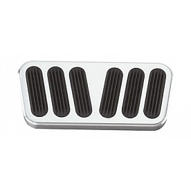 Lokar Performance Brake Pedal Pad - Aluminum With Rubber Insert Silver With Black Insert - BAG6094