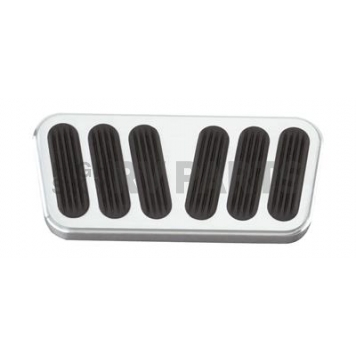 Lokar Performance Brake Pedal Pad - Aluminum With Rubber Insert Silver With Black Insert - BAG6094
