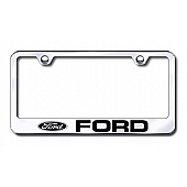 Automotive Gold License Plate Frame - Silver Stainless Steel - LFFOREC