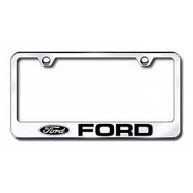 Automotive Gold License Plate Frame - Silver Stainless Steel - LFFOREC