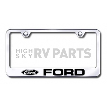 Automotive Gold License Plate Frame - Silver Stainless Steel - LFFOREC