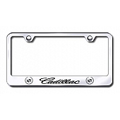 Automotive Gold License Plate Frame - Silver Stainless Steel - LFCADEC