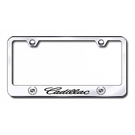 Automotive Gold License Plate Frame - Silver Stainless Steel - LFCADEC