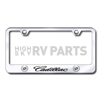 Automotive Gold License Plate Frame - Silver Stainless Steel - LFCADEC