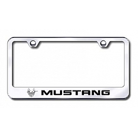 Automotive Gold License Plate Frame - Silver Stainless Steel - LFMUS45EC