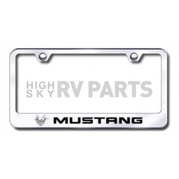 Automotive Gold License Plate Frame - Silver Stainless Steel - LFMUS45EC