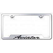 Automotive Gold License Plate Frame - Silver Stainless Steel - GFSAVIEC
