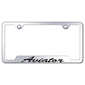 Automotive Gold License Plate Frame - Silver Stainless Steel - GFSAVIEC