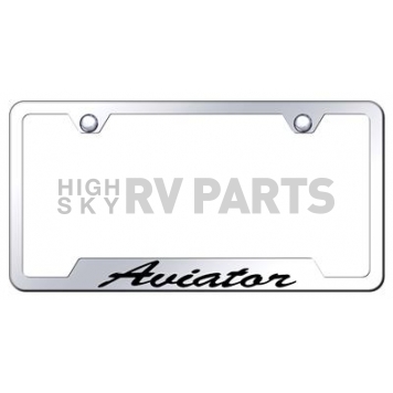 Automotive Gold License Plate Frame - Silver Stainless Steel - GFSAVIEC
