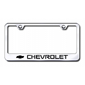 Automotive Gold License Plate Frame - Silver Stainless Steel - LFCHVEC
