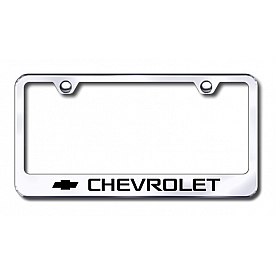 Automotive Gold License Plate Frame - Silver Stainless Steel - LFCHVEC