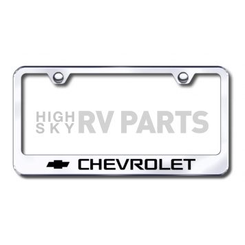 Automotive Gold License Plate Frame - Silver Stainless Steel - LFCHVEC