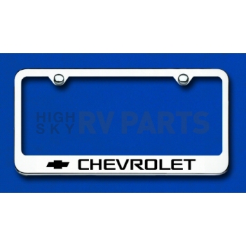 Automotive Gold License Plate Frame - Silver Stainless Steel - LFCHVEC-1