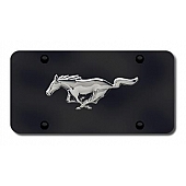 Automotive Gold License Plate - Mustang Logo Stainless Steel - MUSCB