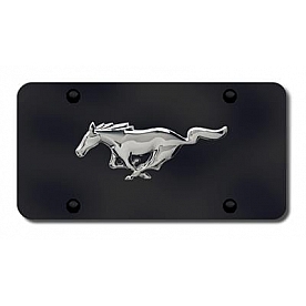 Automotive Gold License Plate - Mustang Logo Stainless Steel - MUSCB