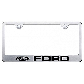 Automotive Gold License Plate Frame - Silver Stainless Steel - LFFORES